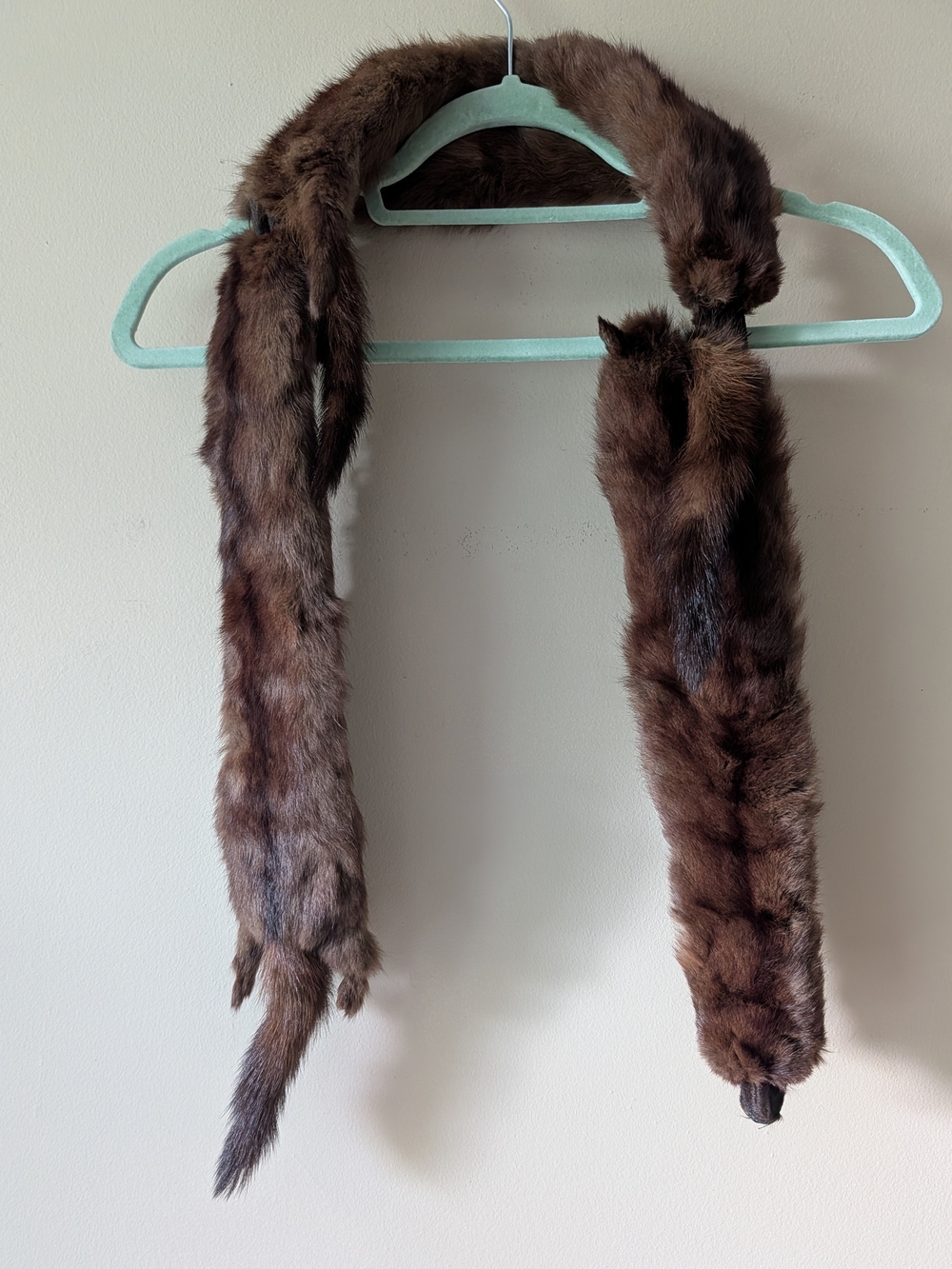 Vintage Brown Fur Mink Scarf Stole